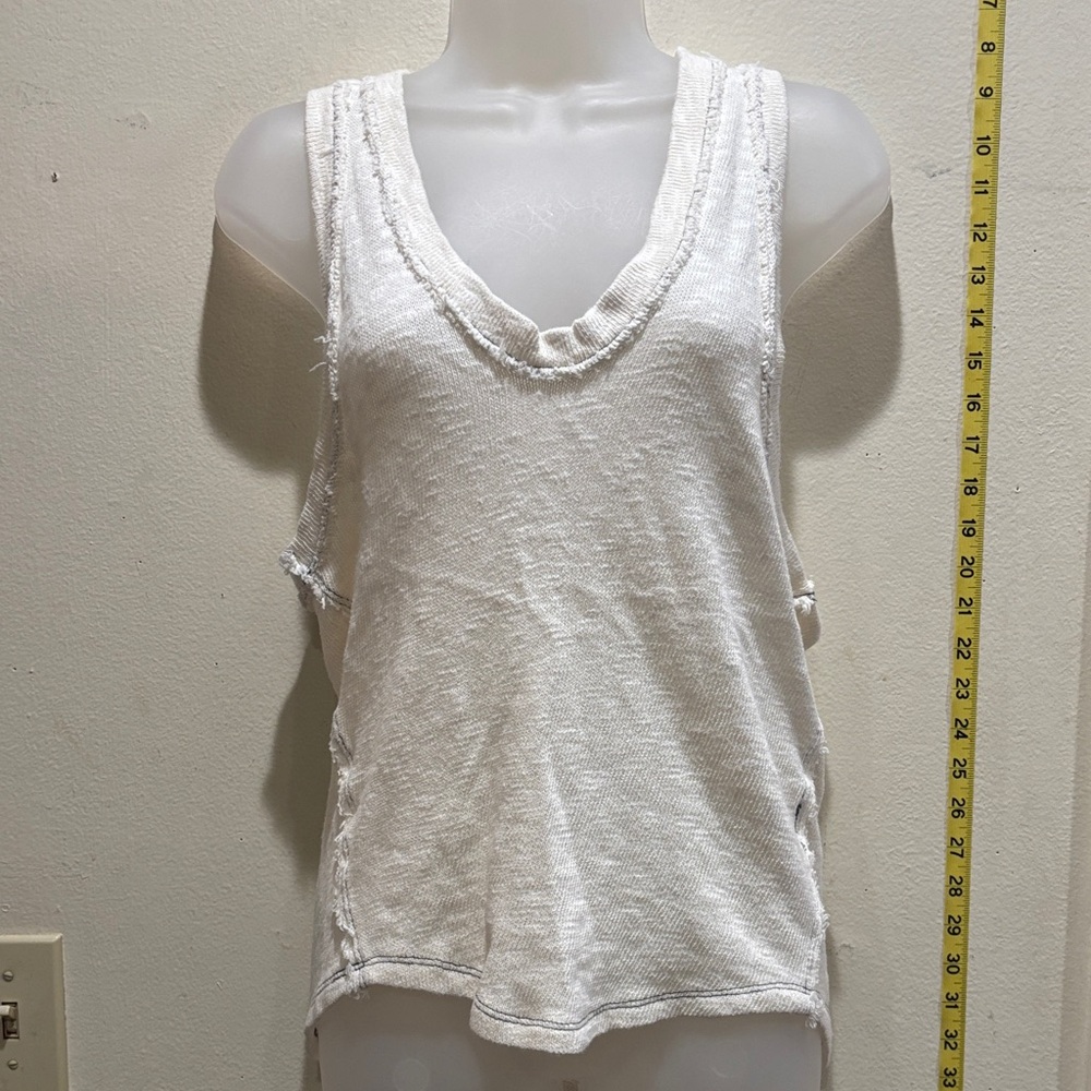 We the free Casual White V-Neck Tank Top